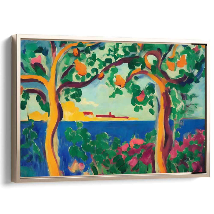 Wild Hues Dance Anew: Fauvist Inspired Vibrant Landscape Canvas Art Print