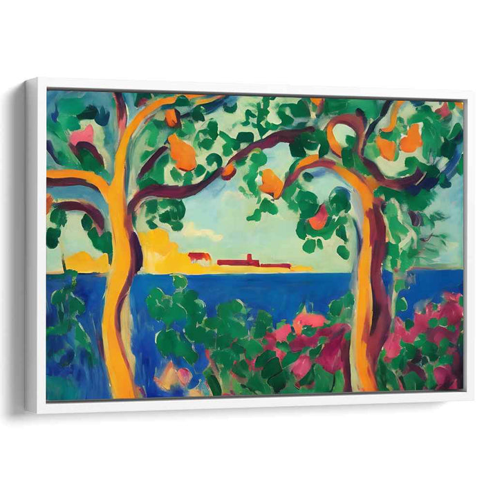 Wild Hues Dance Anew: Fauvist Inspired Vibrant Landscape Canvas Art Print