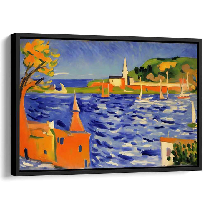 Azure Coastal Dreams: Vibrant Fauvist-Inspired Seascape Canvas Art