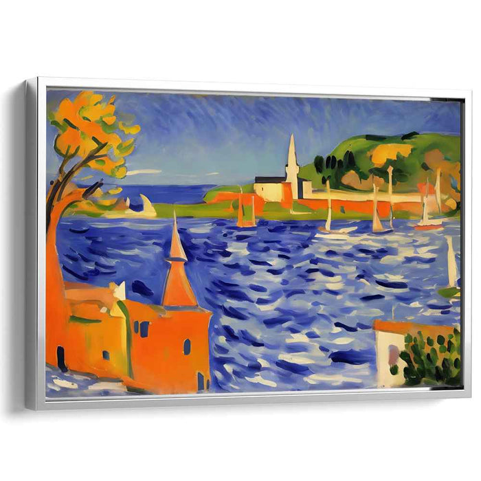 Azure Coastal Dreams: Vibrant Fauvist-Inspired Seascape Canvas Art