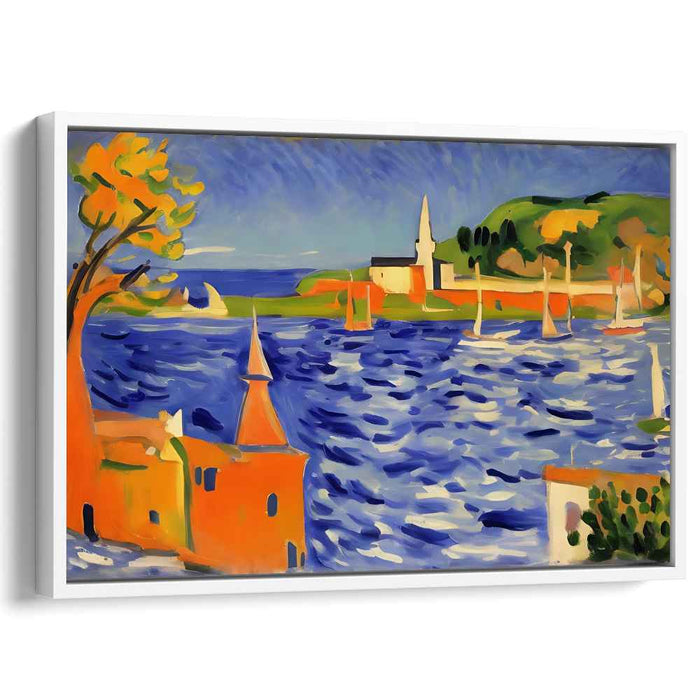 Azure Coastal Dreams: Vibrant Fauvist-Inspired Seascape Canvas Art