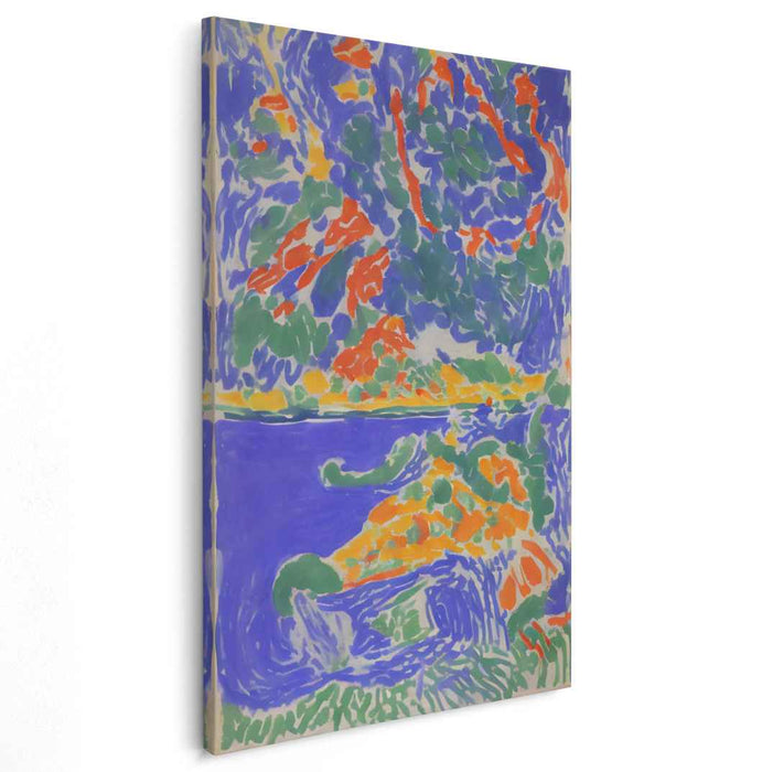 Luminous Foliage: Expressionist Color Play Canvas Art