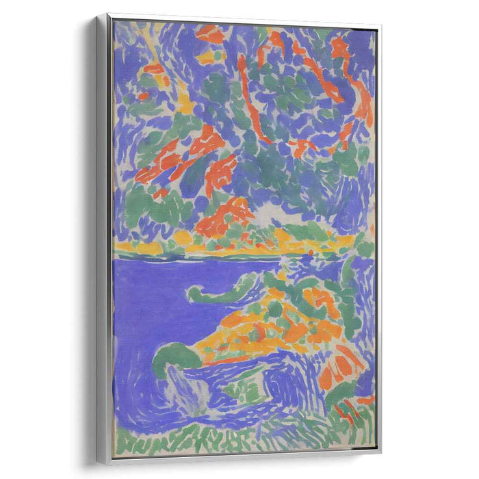Luminous Foliage: Expressionist Color Play Canvas Art