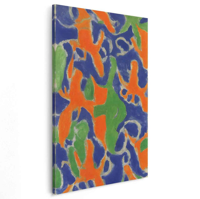 Dynamic Horizons Merge: Vivid Blue and Orange Dynamic Canvas Art Print