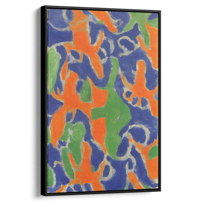 Dynamic Horizons Merge: Vivid Blue and Orange Dynamic Canvas Art Print