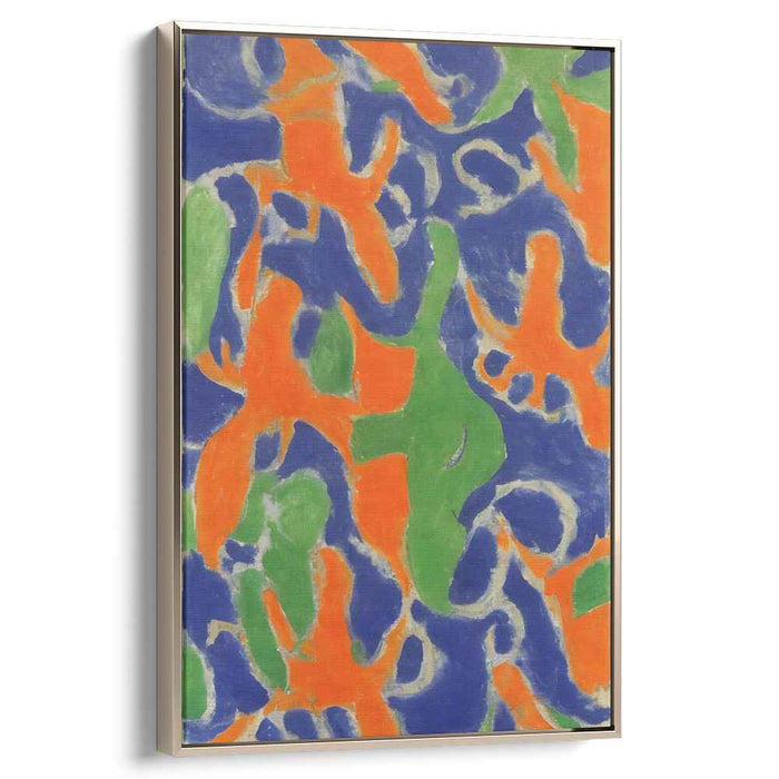 Dynamic Horizons Merge: Vivid Blue and Orange Dynamic Canvas Art Print