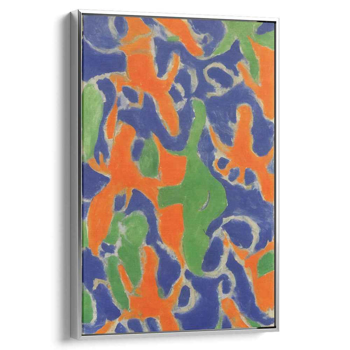 Dynamic Horizons Merge: Vivid Blue and Orange Dynamic Canvas Art Print
