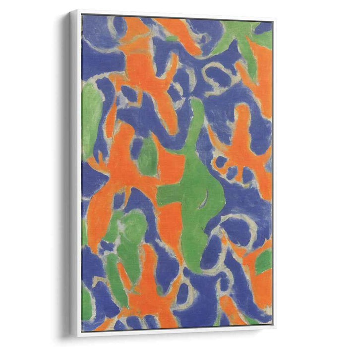 Dynamic Horizons Merge: Vivid Blue and Orange Dynamic Canvas Art Print