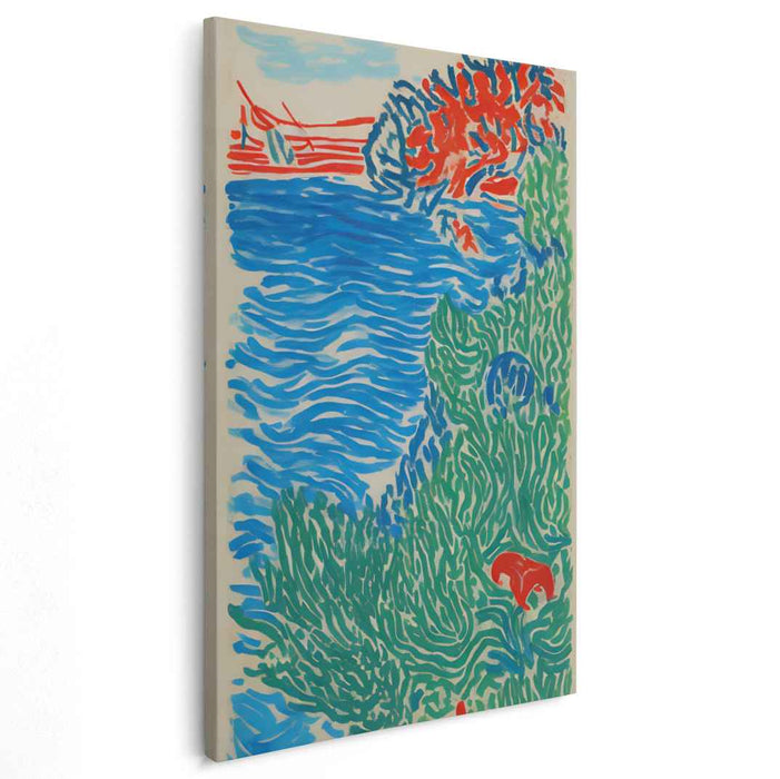 Sea and Sun: Abstract Expressionist Marine Canvas Art Print