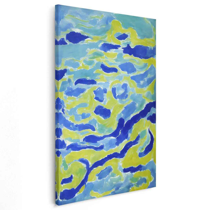 Ripples Of Turquoise Abstract: Abstract Blue and Green Canvas Art Print