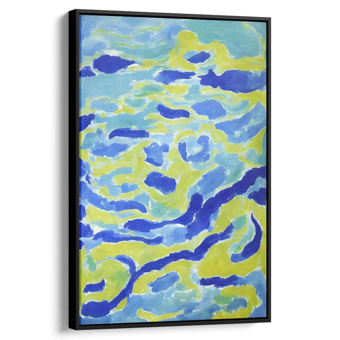 Ripples Of Turquoise Abstract: Abstract Blue and Green Canvas Art Print