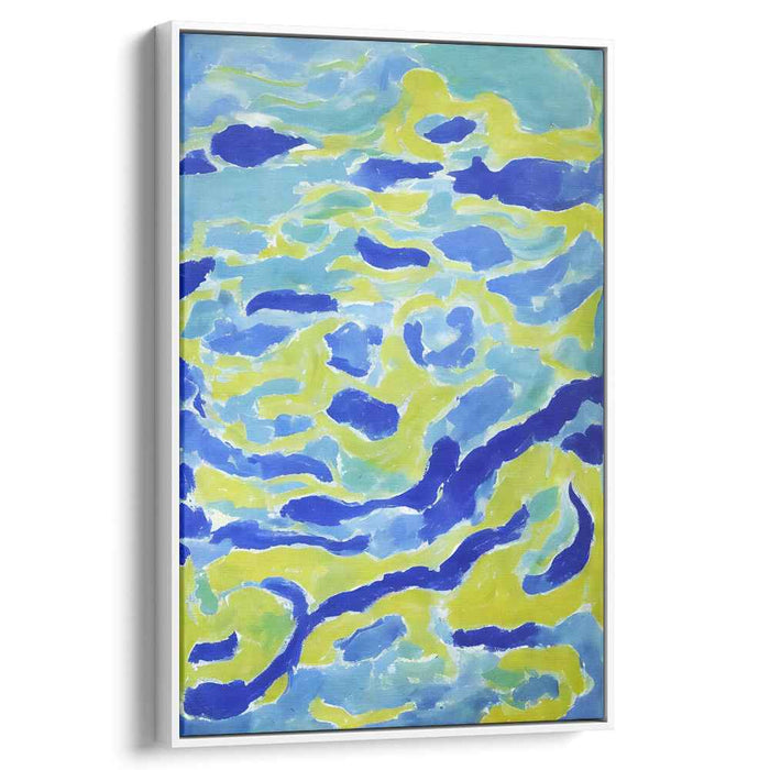 Ripples Of Turquoise Abstract: Abstract Blue and Green Canvas Art Print