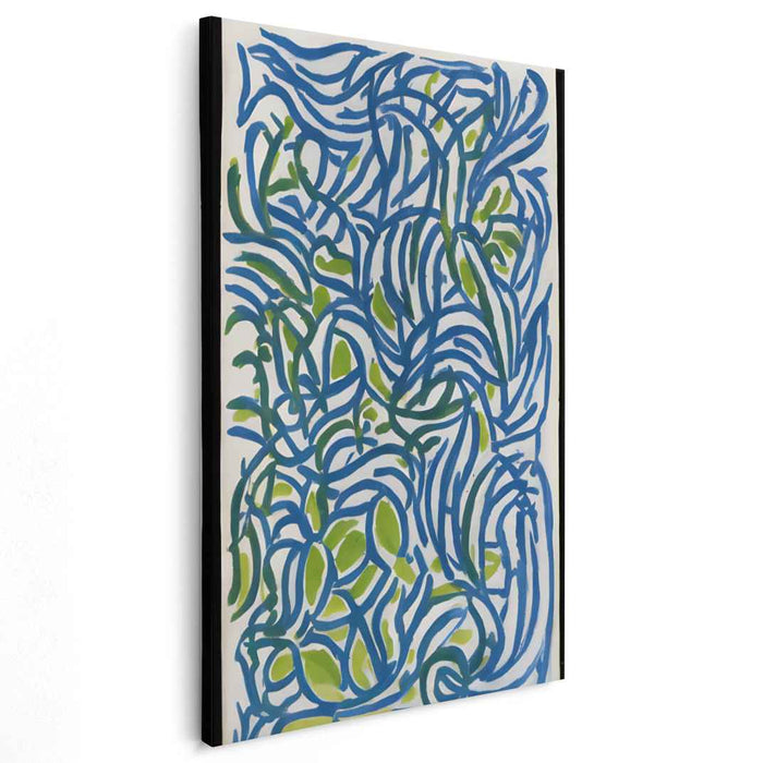 Whispers In Turquoise Dreams: Abstract Blue and Green Canvas Art Print