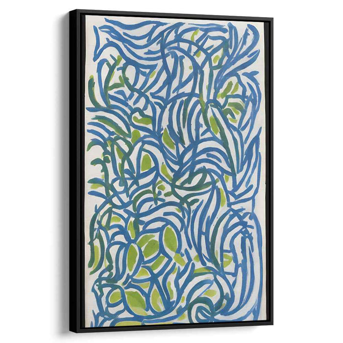 Whispers In Turquoise Dreams: Abstract Blue and Green Canvas Art Print
