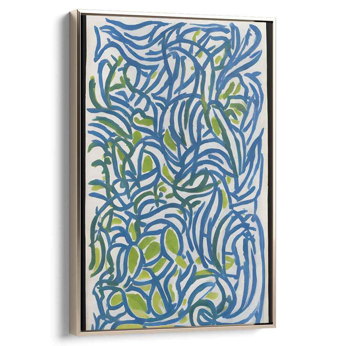 Whispers In Turquoise Dreams: Abstract Blue and Green Canvas Art Print