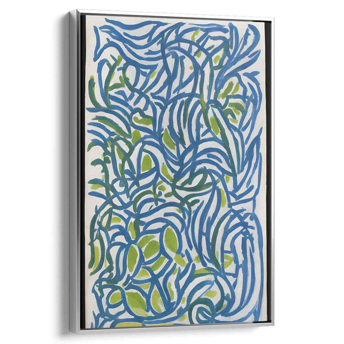 Whispers In Turquoise Dreams: Abstract Blue and Green Canvas Art Print
