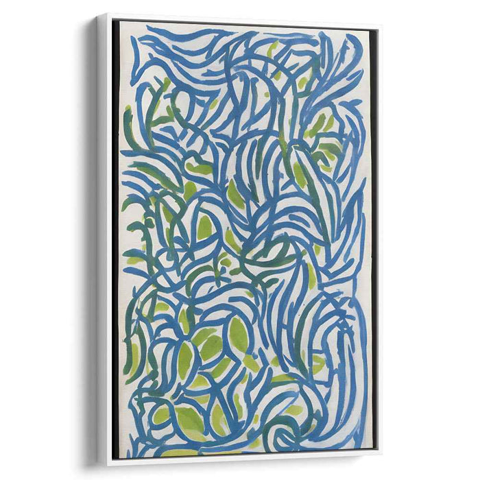 Whispers In Turquoise Dreams: Abstract Blue and Green Canvas Art Print