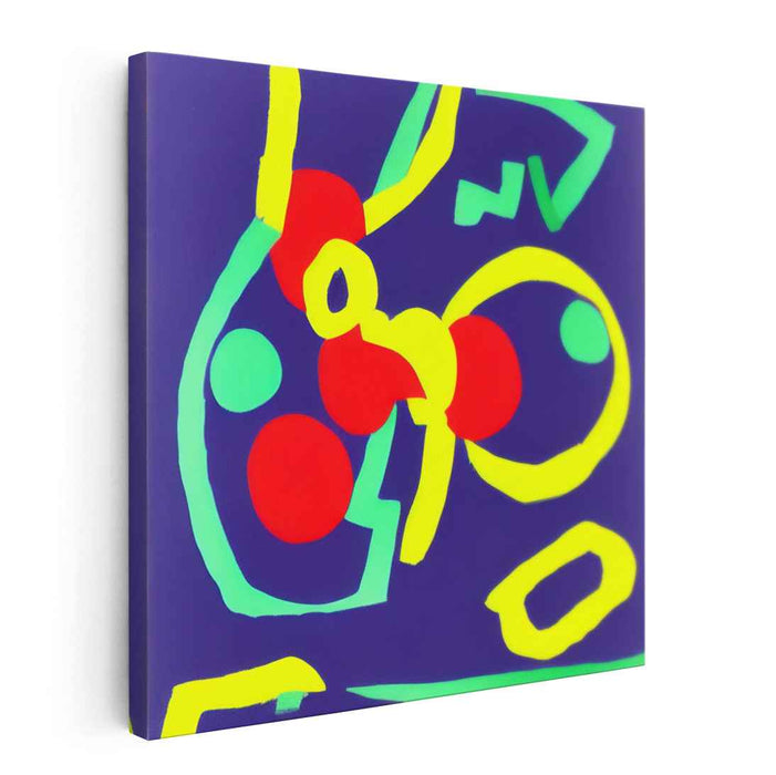 Vivid Rhythms: Abstract Expressionist Neon Canvas Art Print