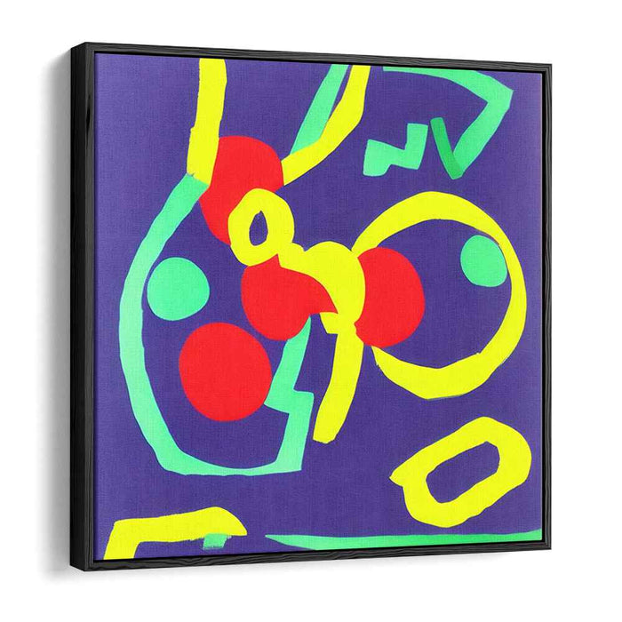 Vivid Rhythms: Abstract Expressionist Neon Canvas Art Print