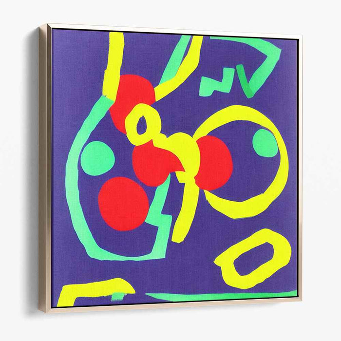 Vivid Rhythms: Abstract Expressionist Neon Canvas Art Print