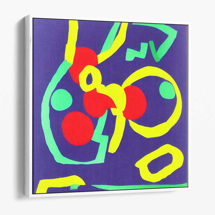 Vivid Rhythms: Abstract Expressionist Neon Canvas Art Print