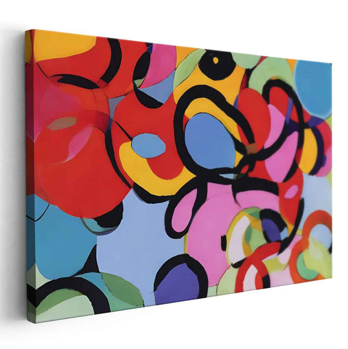 Abstract Prismatic Expression: Abstract Geometric Colorful Canvas Art Print