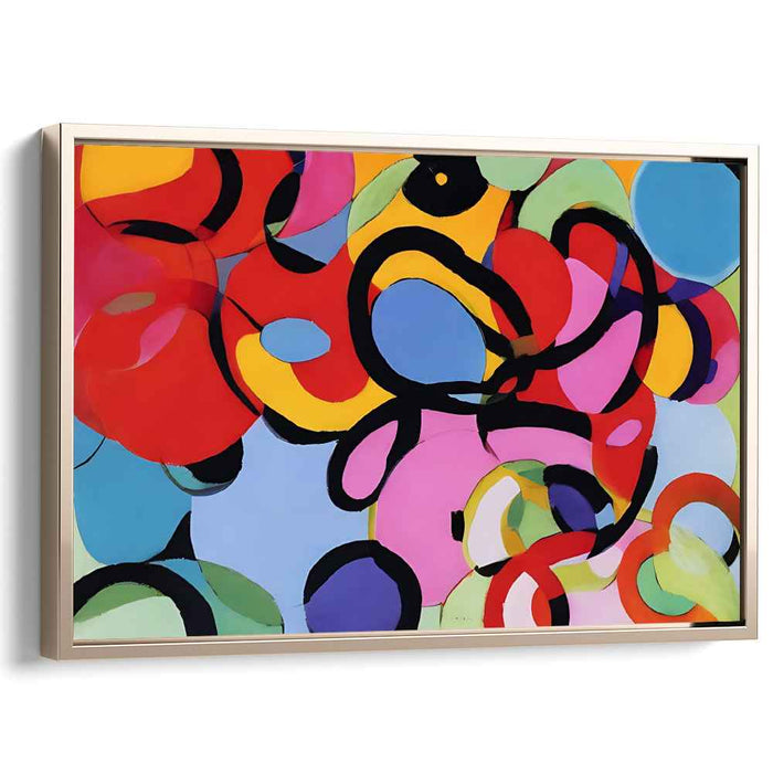 Abstract Prismatic Expression: Abstract Geometric Colorful Canvas Art Print