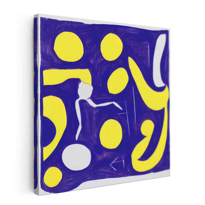 Fusion of Hue: Abstract Blue and Yellow Canvas Art Print