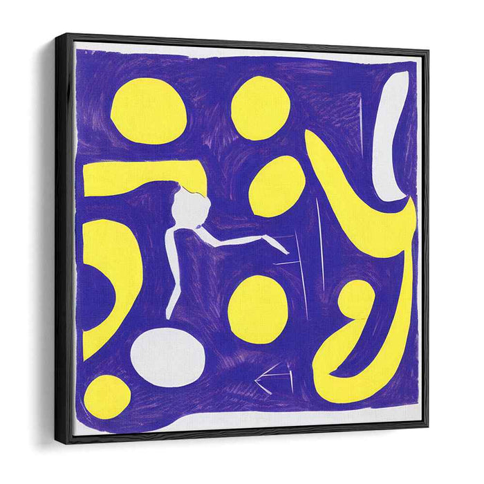 Fusion of Hue: Abstract Blue and Yellow Canvas Art Print