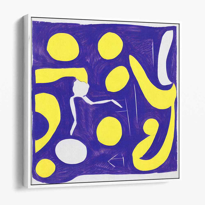 Fusion of Hue: Abstract Blue and Yellow Canvas Art Print