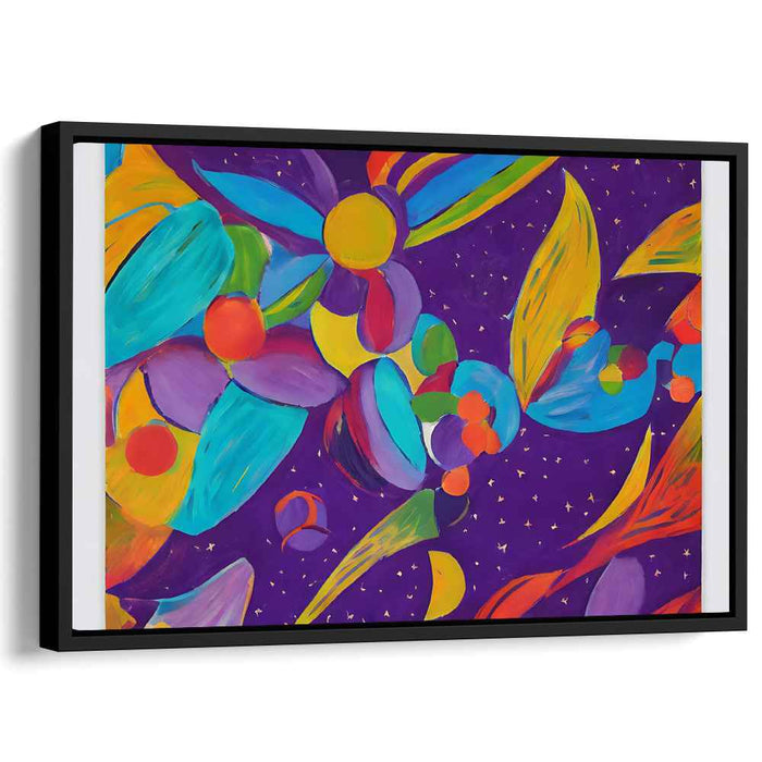 Floral Symphony in Color Burst: A Vivid Dance of Abstract Floral Forms Canvas Art