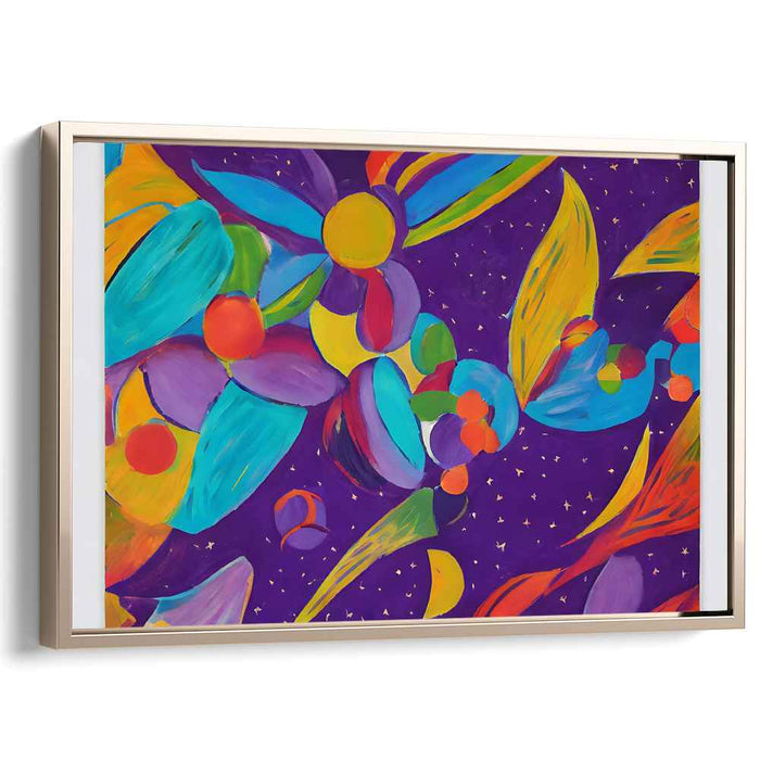 Floral Symphony in Color Burst: A Vivid Dance of Abstract Floral Forms Canvas Art