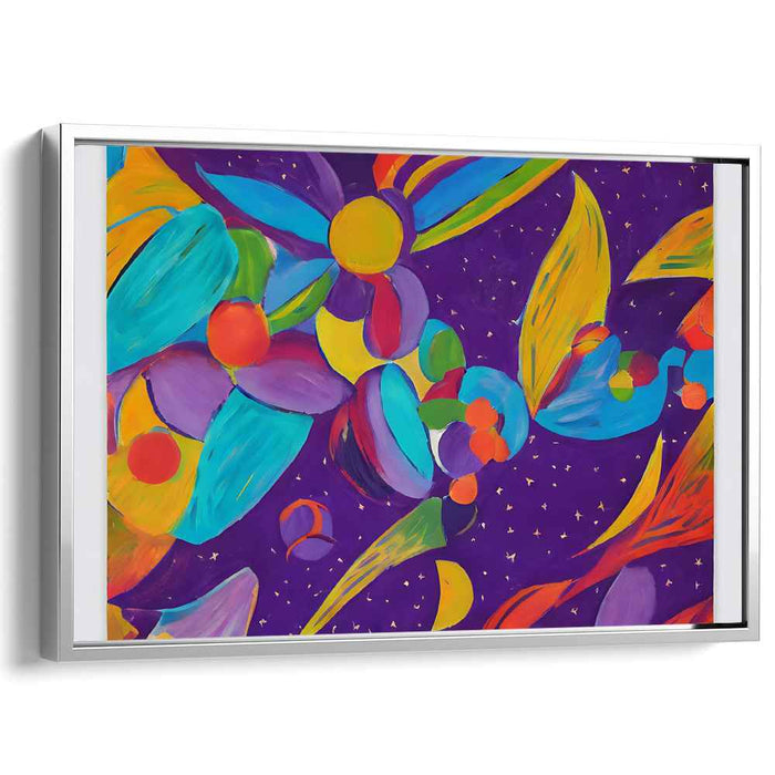 Floral Symphony in Color Burst: A Vivid Dance of Abstract Floral Forms Canvas Art