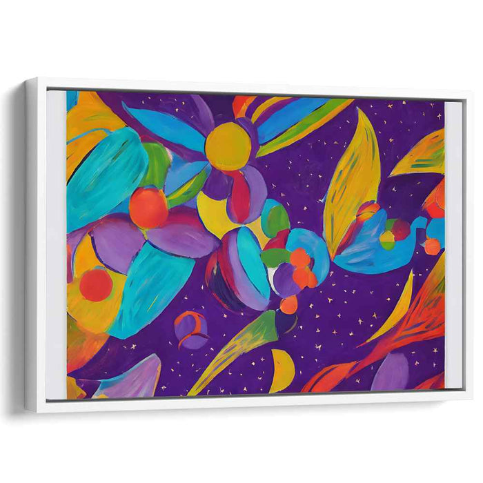 Floral Symphony in Color Burst: A Vivid Dance of Abstract Floral Forms Canvas Art