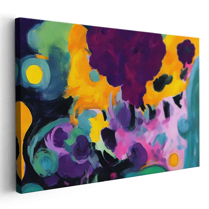 Chromatic Conundrum: A Vivid Abstract Exploration Canvas Art Print