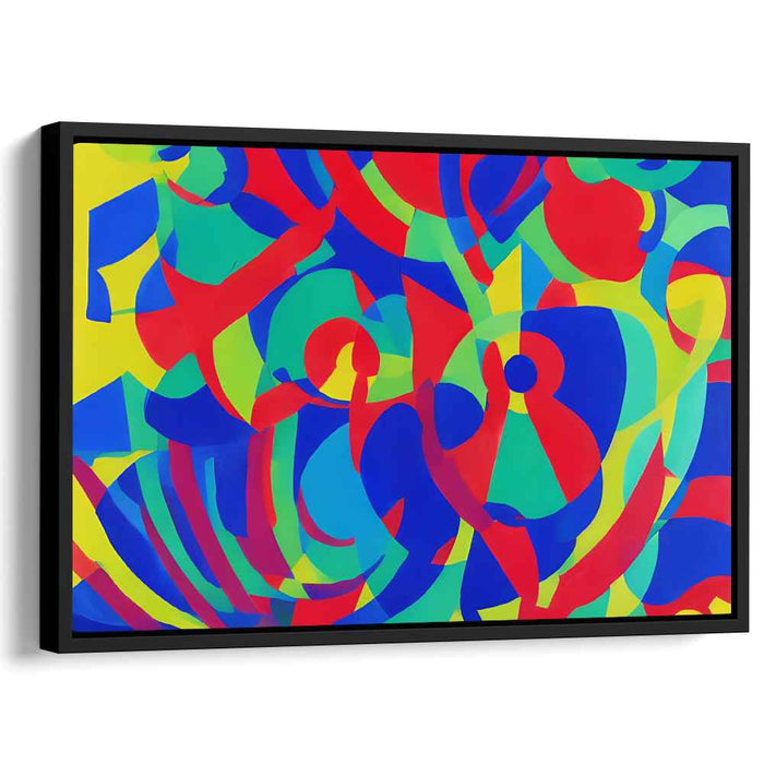 Chromatic Flux: Dynamic Abstract Primary Colors Canvas Art Print