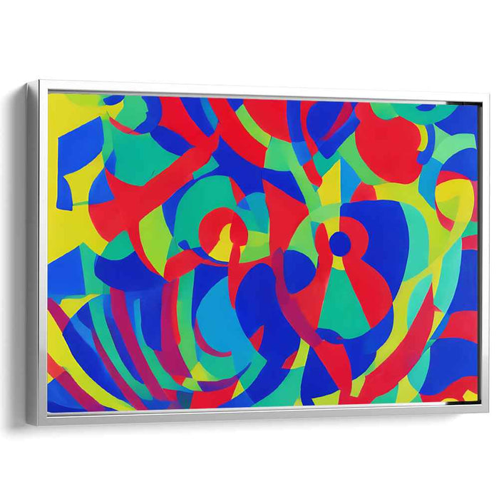 Chromatic Flux: Dynamic Abstract Primary Colors Canvas Art Print