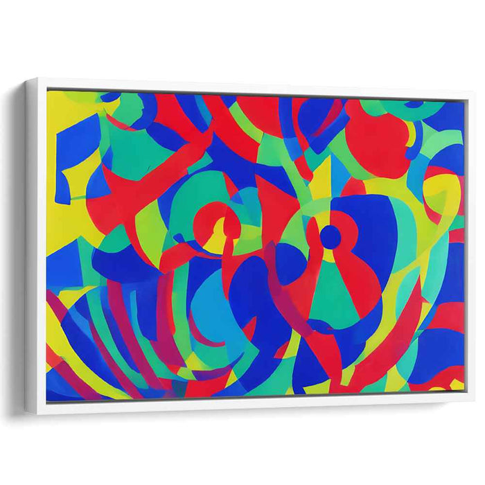 Chromatic Flux: Dynamic Abstract Primary Colors Canvas Art Print