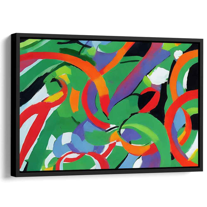 Abstract Rhythm Burst: Abstract Expressionist Dance of Hues Canvas Art Print