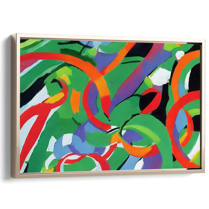 Abstract Rhythm Burst: Abstract Expressionist Dance of Hues Canvas Art Print
