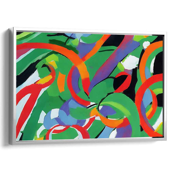 Abstract Rhythm Burst: Abstract Expressionist Dance of Hues Canvas Art Print