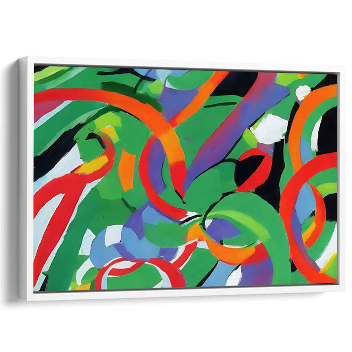 Abstract Rhythm Burst: Abstract Expressionist Dance of Hues Canvas Art Print