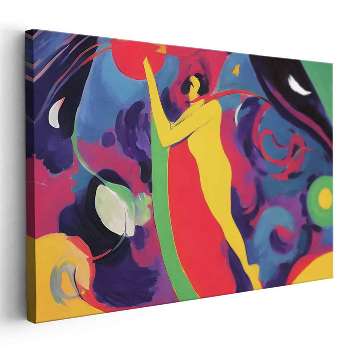 Celestial Reach: Abstract Expressionist Color Explosion Canvas Art Print
