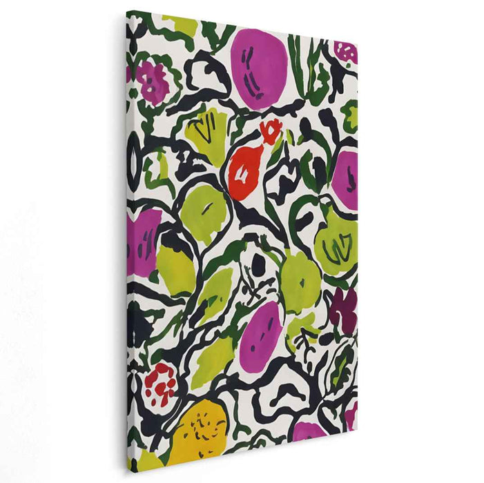 Dance of Chromatic Whirls: Abstract Expressionist Vibrant Circles Canvas Art Print