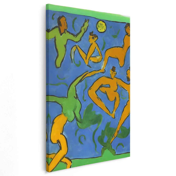 Ebullient Movements: Modernist Dance in Vivid Blue and Orange Canvas Art Print