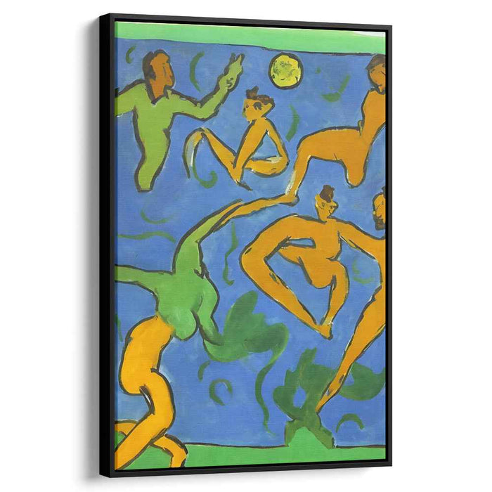 Ebullient Movements: Modernist Dance in Vivid Blue and Orange Canvas Art Print