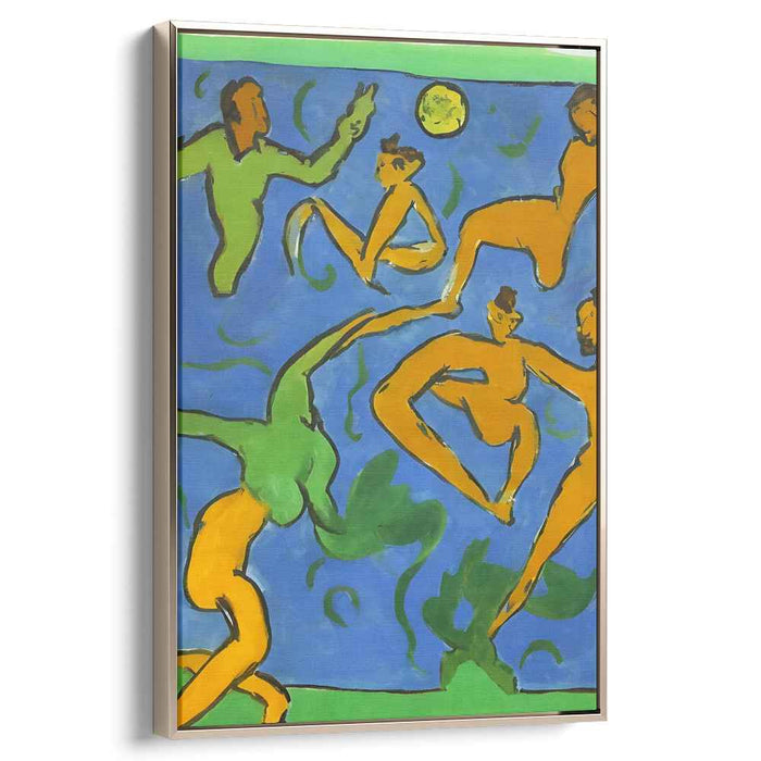 Ebullient Movements: Modernist Dance in Vivid Blue and Orange Canvas Art Print