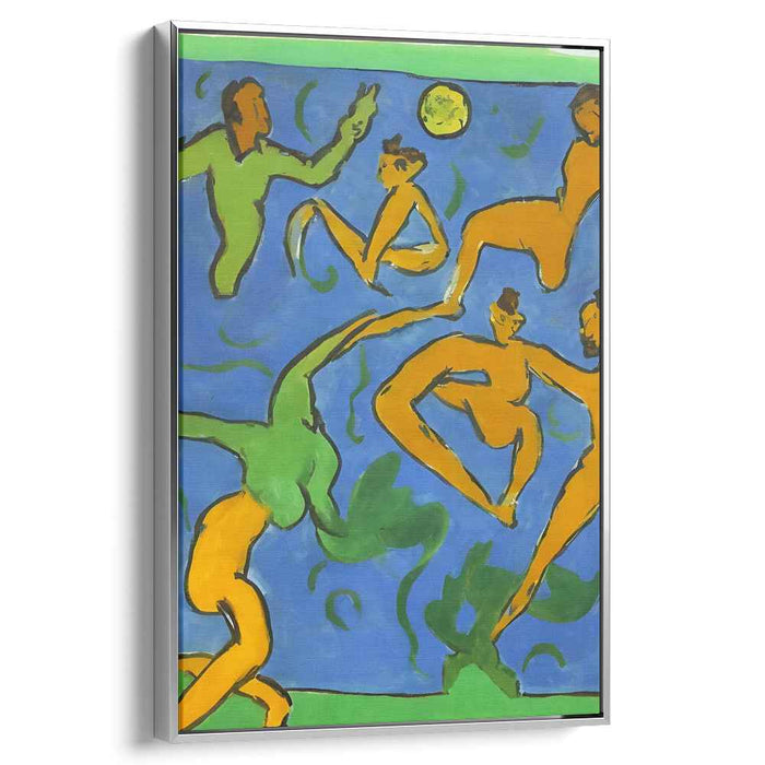Ebullient Movements: Modernist Dance in Vivid Blue and Orange Canvas Art Print