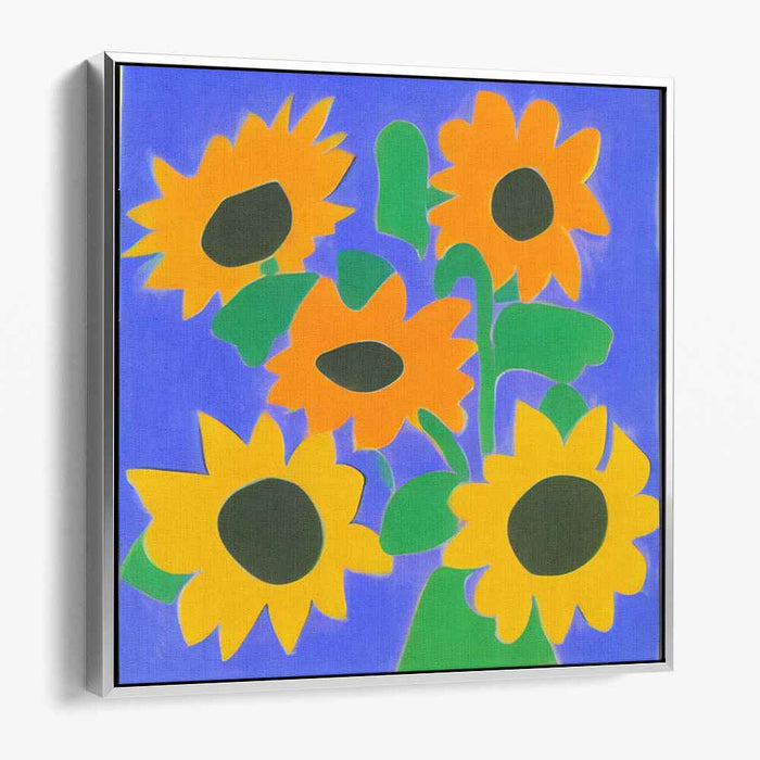 Pop Art Sunburst: Vibrant Sunflower Pop Art Canvas