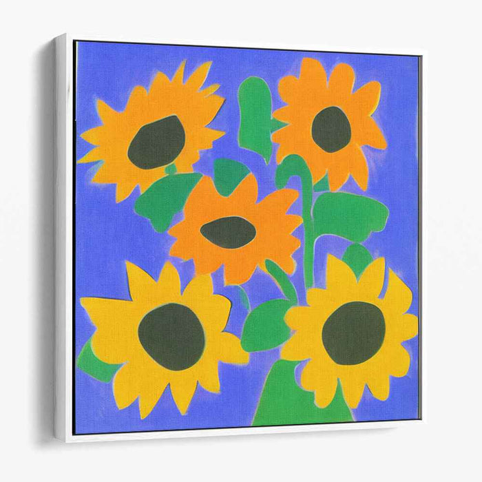 Pop Art Sunburst: Vibrant Sunflower Pop Art Canvas